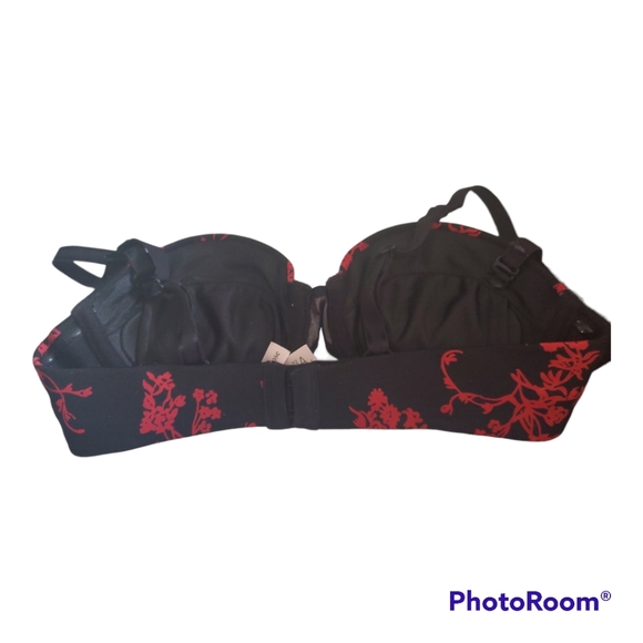 LA VIE EN ROSE Black Red Push Up Bra - Size XS, 32A - Picture 5 of 5